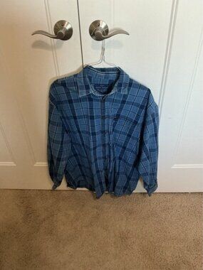 Vintage 90’s Y2K Guess by Georges Marciano blue plaid women’s size small shirt